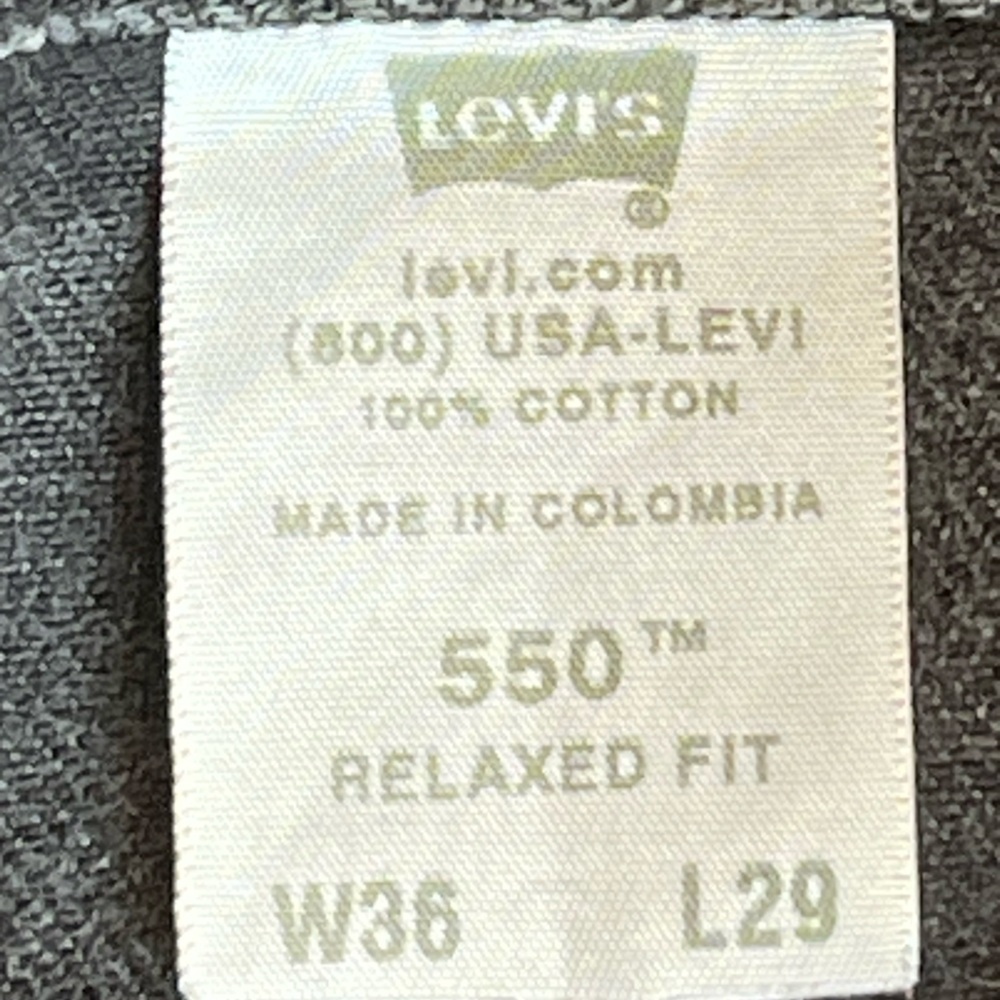 Levi’s 550 classic straight leg denim men’s jeans black 34 waist zipper fly - Picture 10 of 15